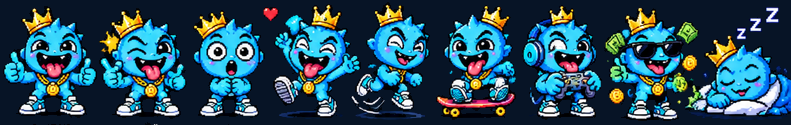 BUBLO in a collection of playful poses